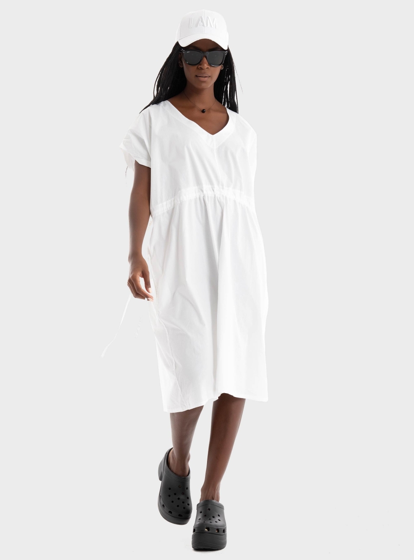 Deha Poplin Dress - White