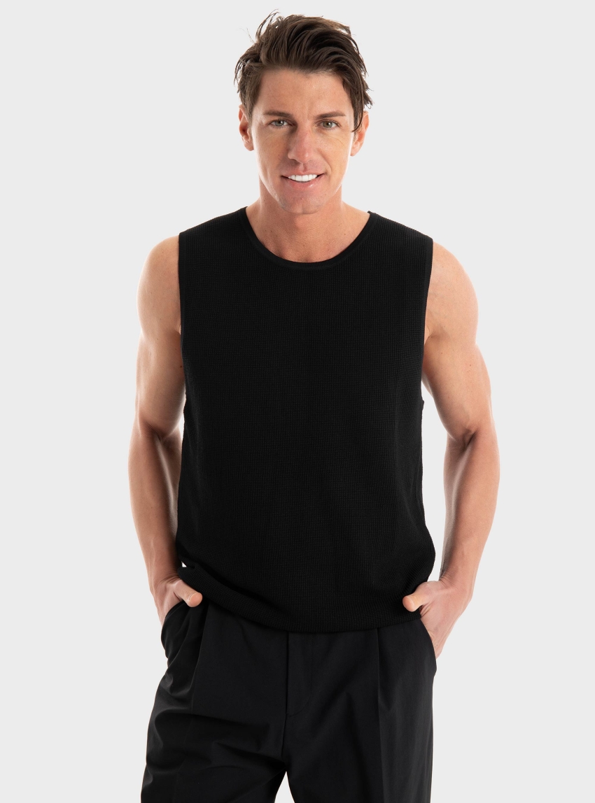 Antony Morato Regularr Fit Knitted Tank Top - Black