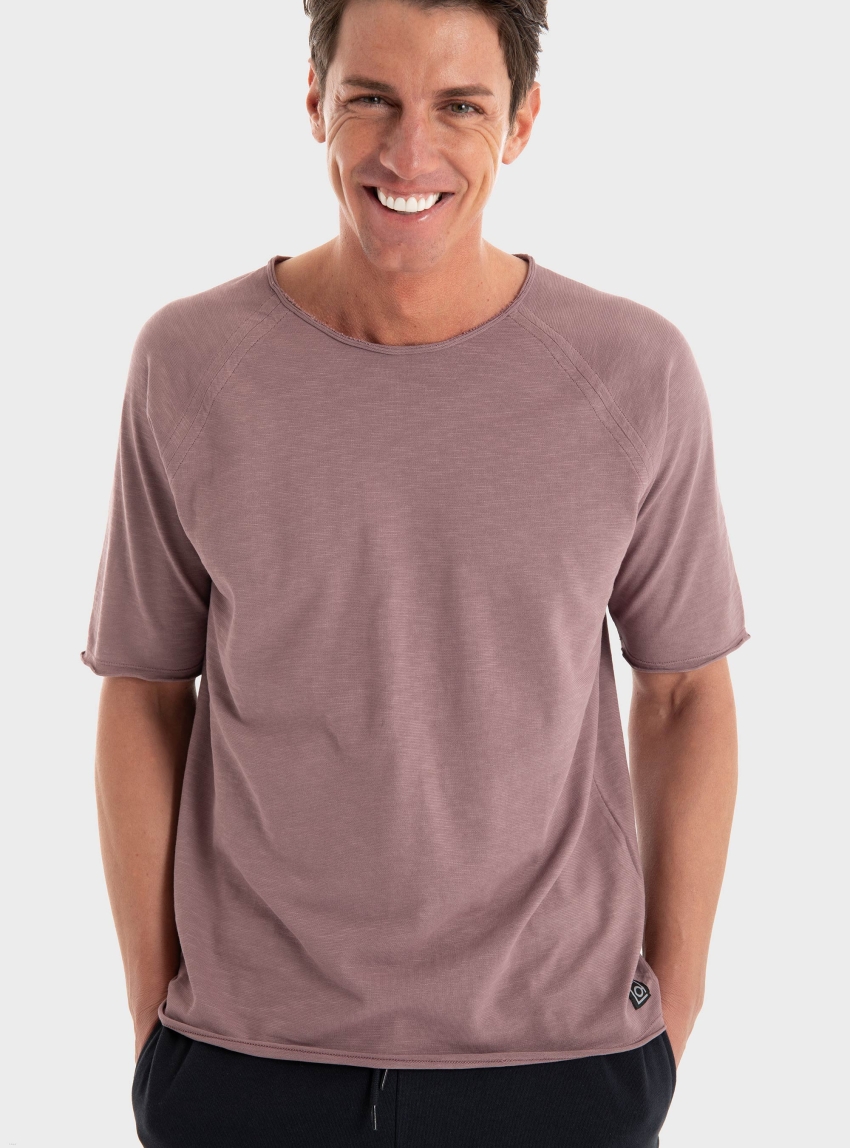 Dirty Laundry The Raglan Slub T-Shirt - Dark Purple