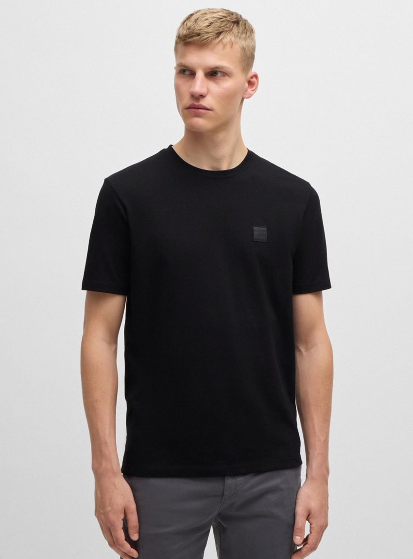 BOSS Regular Fit Logo Patch T-Shirt Tales - Black