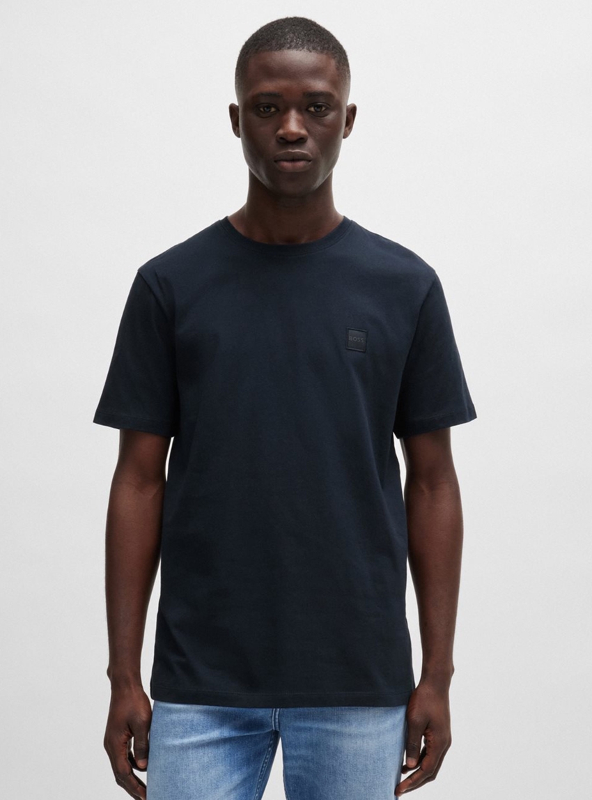 BOSS Regular Fit Logo Patch T-Shirt Tales - Dark Blue