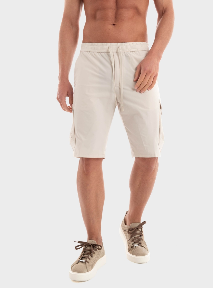 BOSS Tapered Fit Water Repellent Shorts S_Urbanex-Cargo - Light Beige