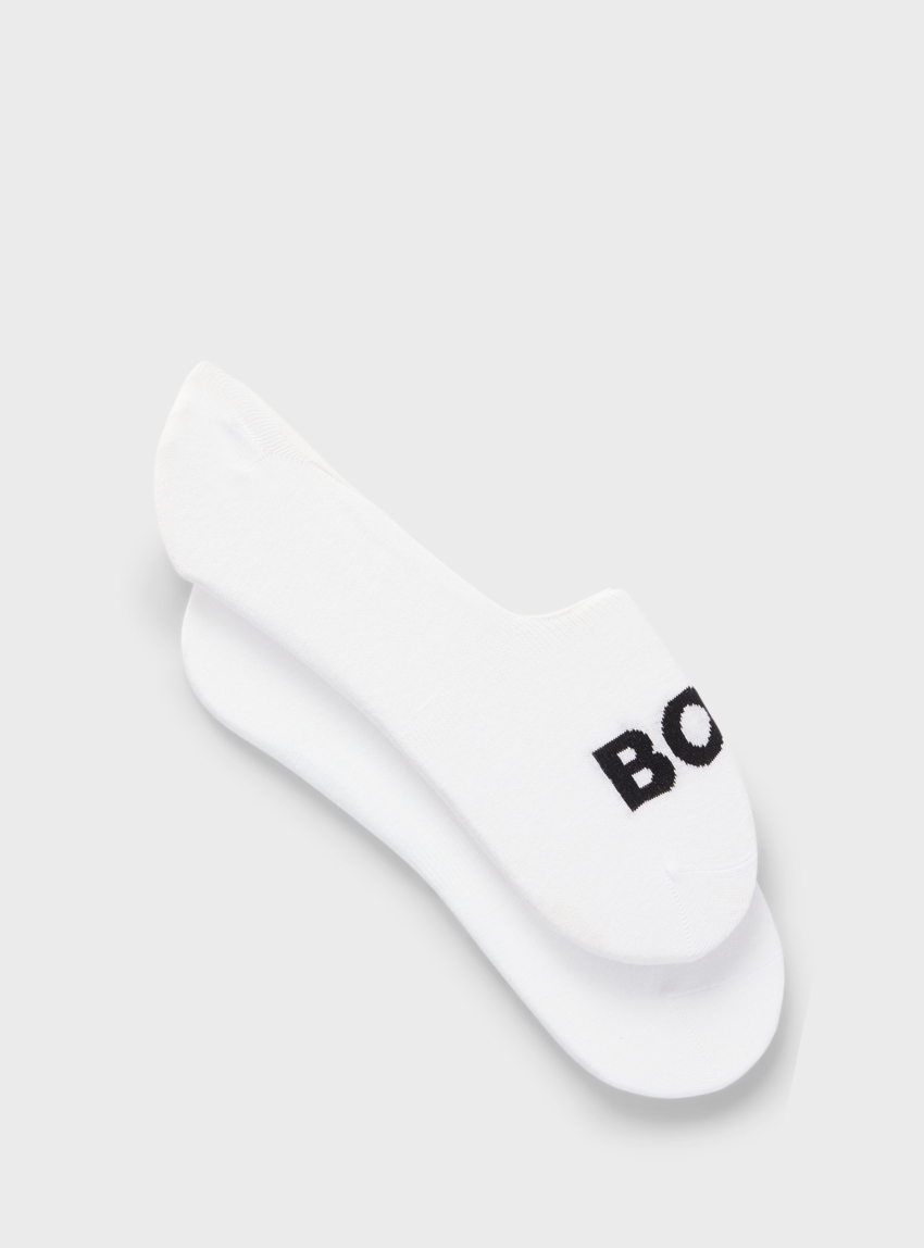 BOSS Two-Pack Of Invisible Socks 2P SL Uni Logo CC - White