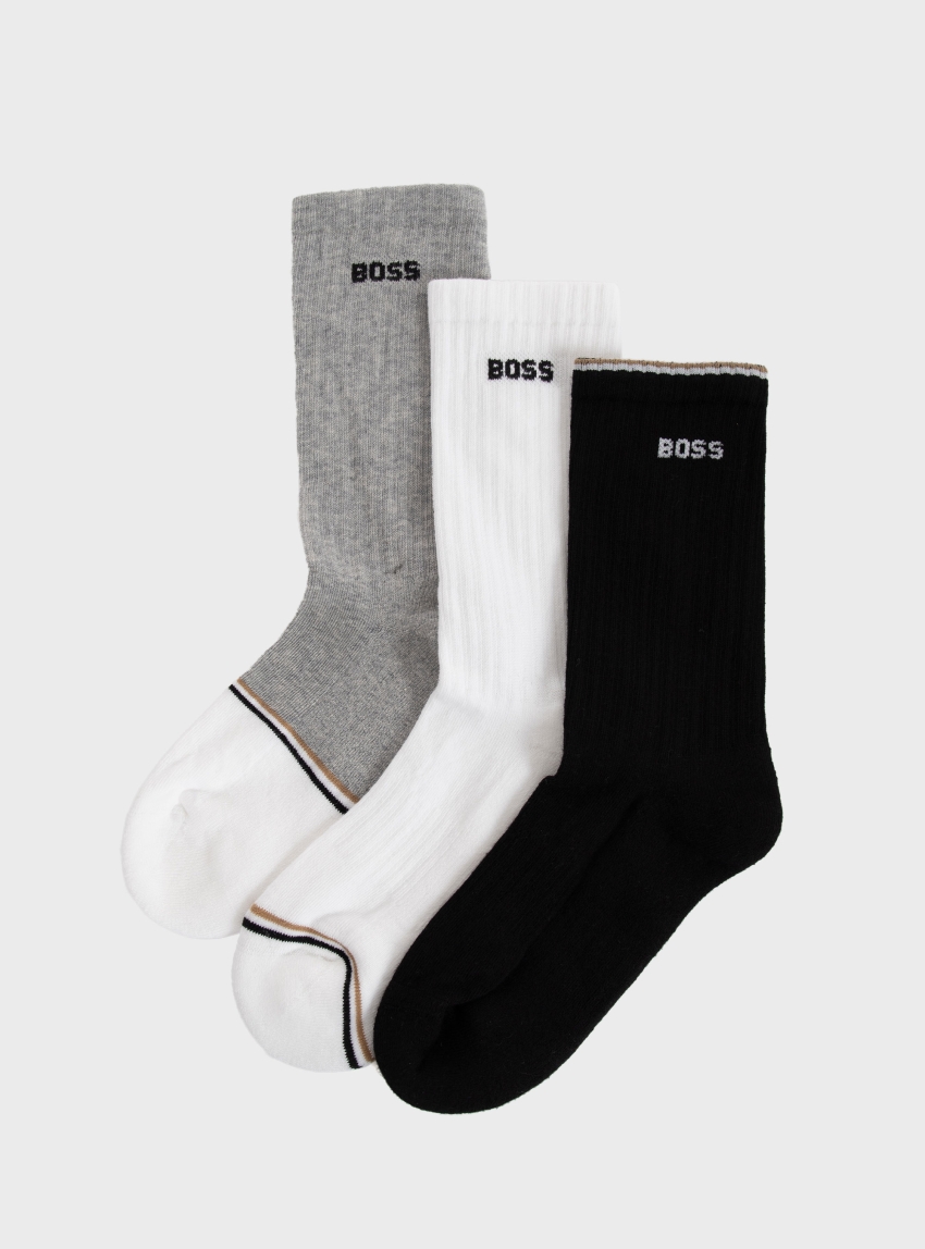 BOSS Three-Pack Of Regular-Length Socks 3PQSRibColorblock CC - Multi Colors