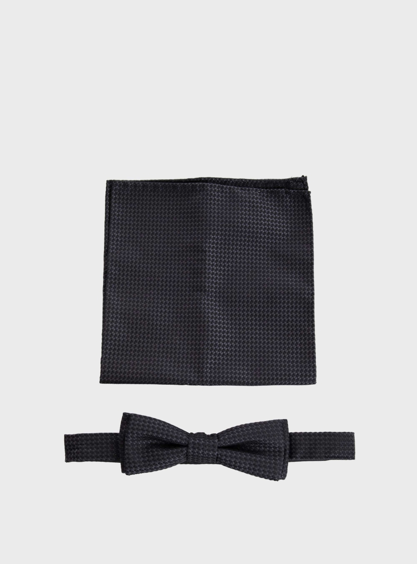 BOSS Bow Tie & Pocket Square Set H-SET BOWT_PKT SQ223 - Grey