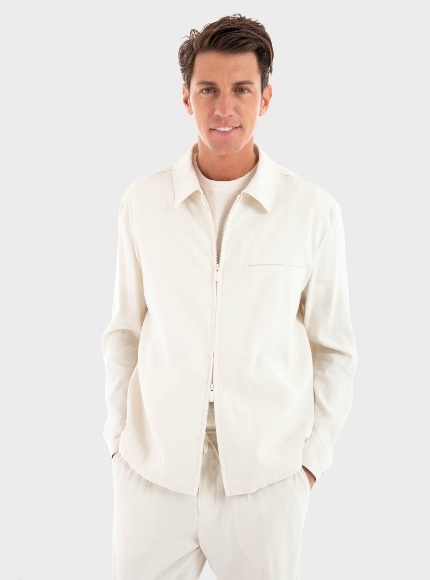 BOSS Jacket P-Carper-Zip-WG-252 - Ecru