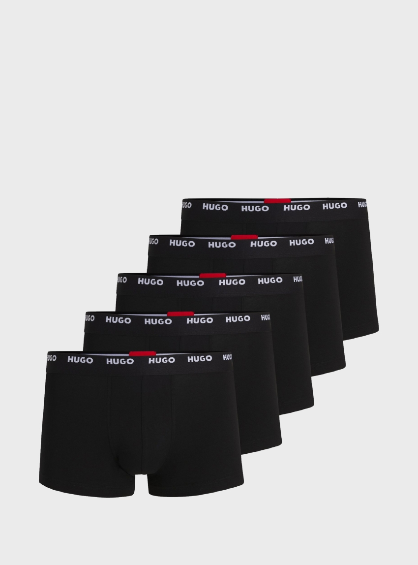 HUGO Five-Pack Of Stretch-Cotton Trunks TRUNK FIVE PACK - Black