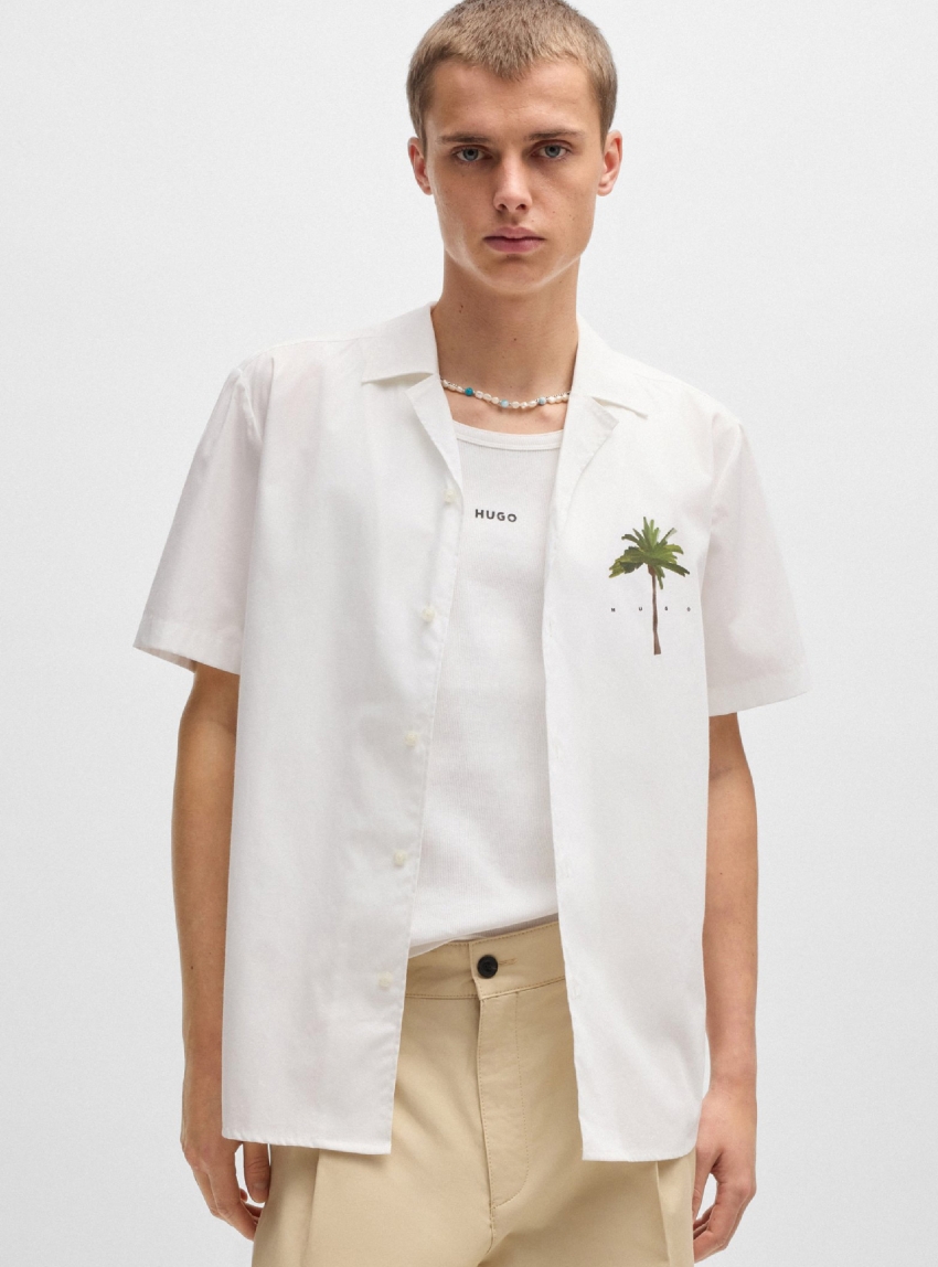 HUGO Relaxed-Fit Shirt Ellino - White