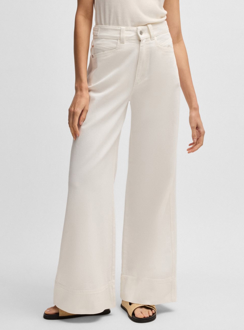 BOSS High Waist Trousers C_Talashea-D - Off White