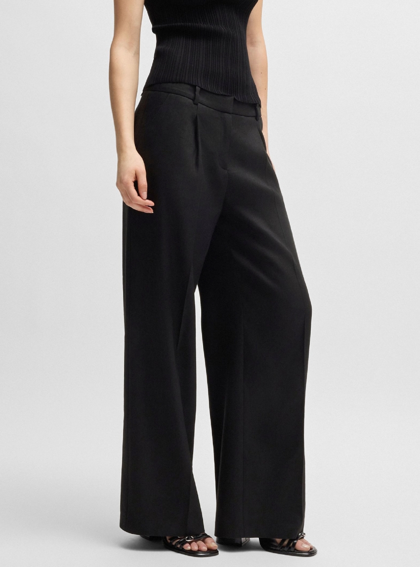 HUGO Linen Blend Trousers Halati - Black
