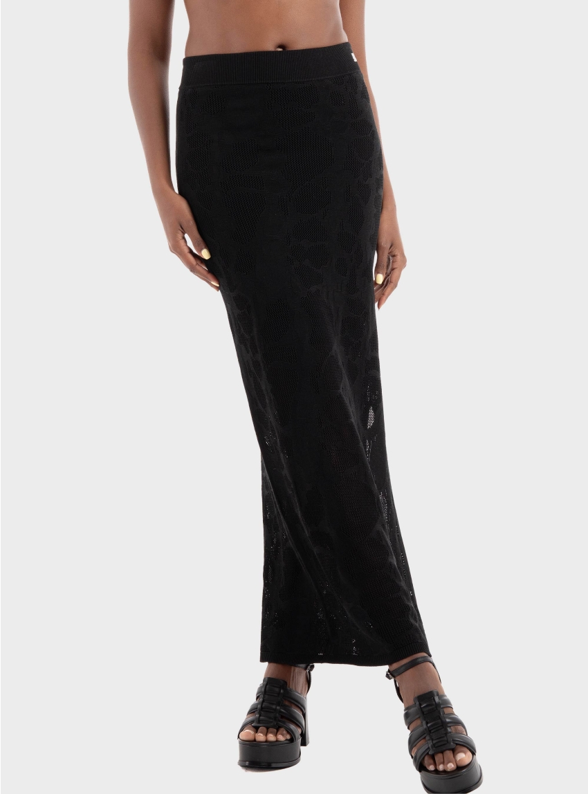 HUGO Knitted Slim Fit Skirt Seshise - Black