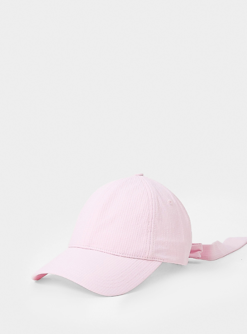 HUGO Cap Ally-BOW-Seersucker - Light Pink