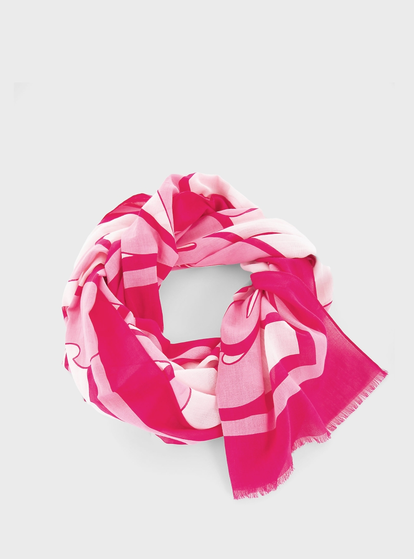 HUGO Logo Scarf Abelly_1 - Fuchsia