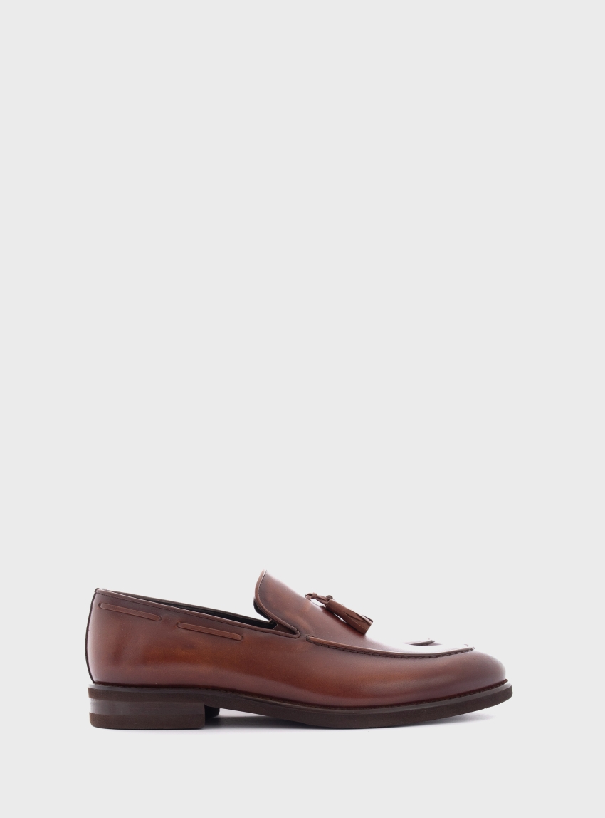 Per La Moda Penny Loafers - Rust Brown