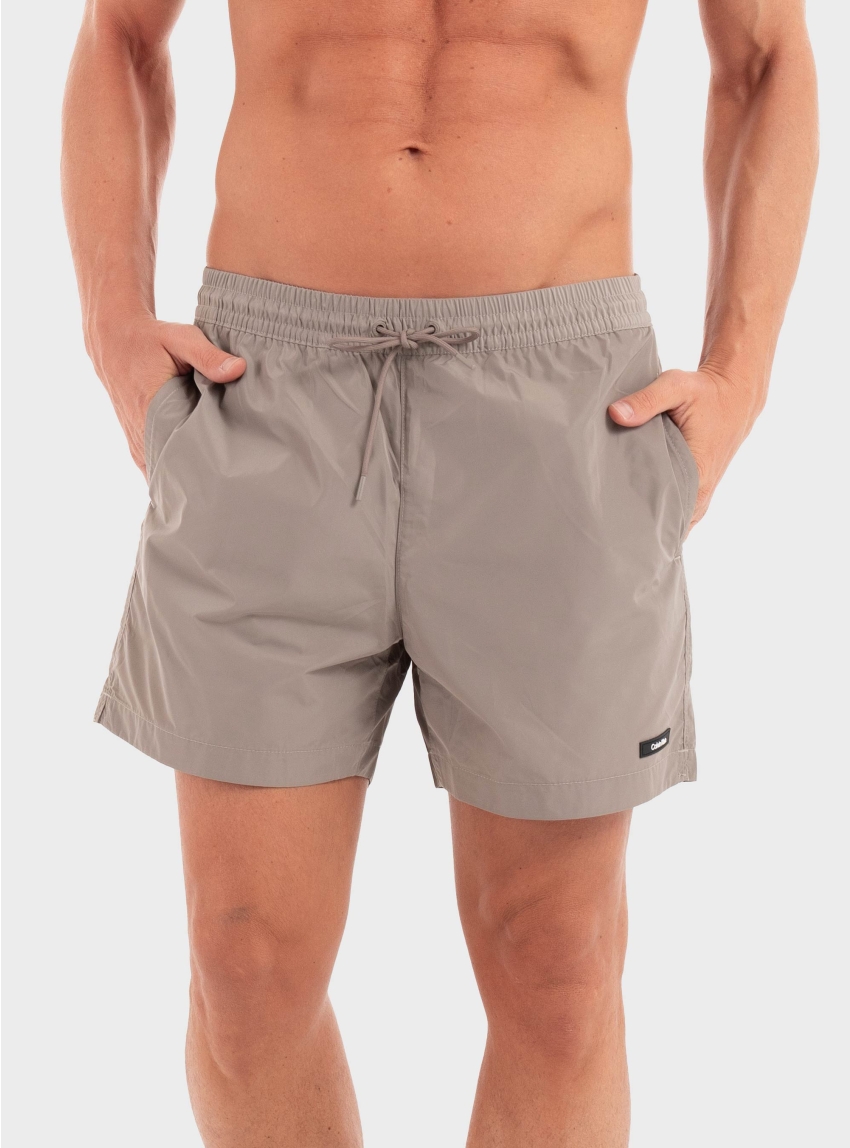 Calvin Klein Medium Drawstring Swim Shorts - Dark Beige