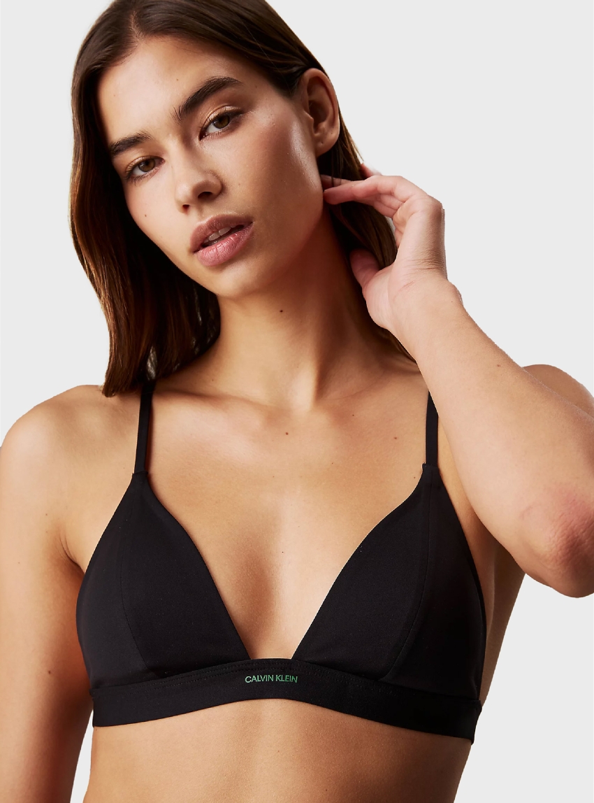 Calvin Klein Triangle Bikini Top - Black