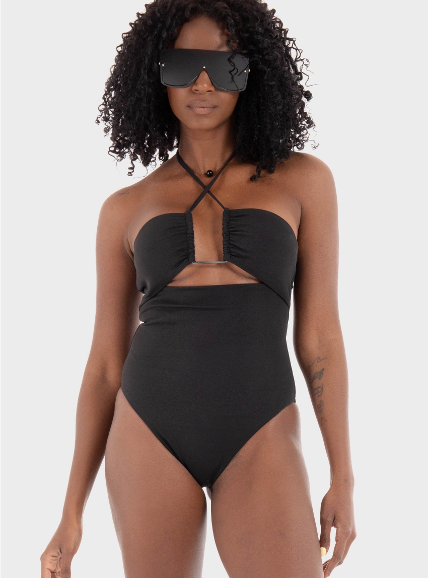 Calvin Klein Plunge Swimsuit - Black