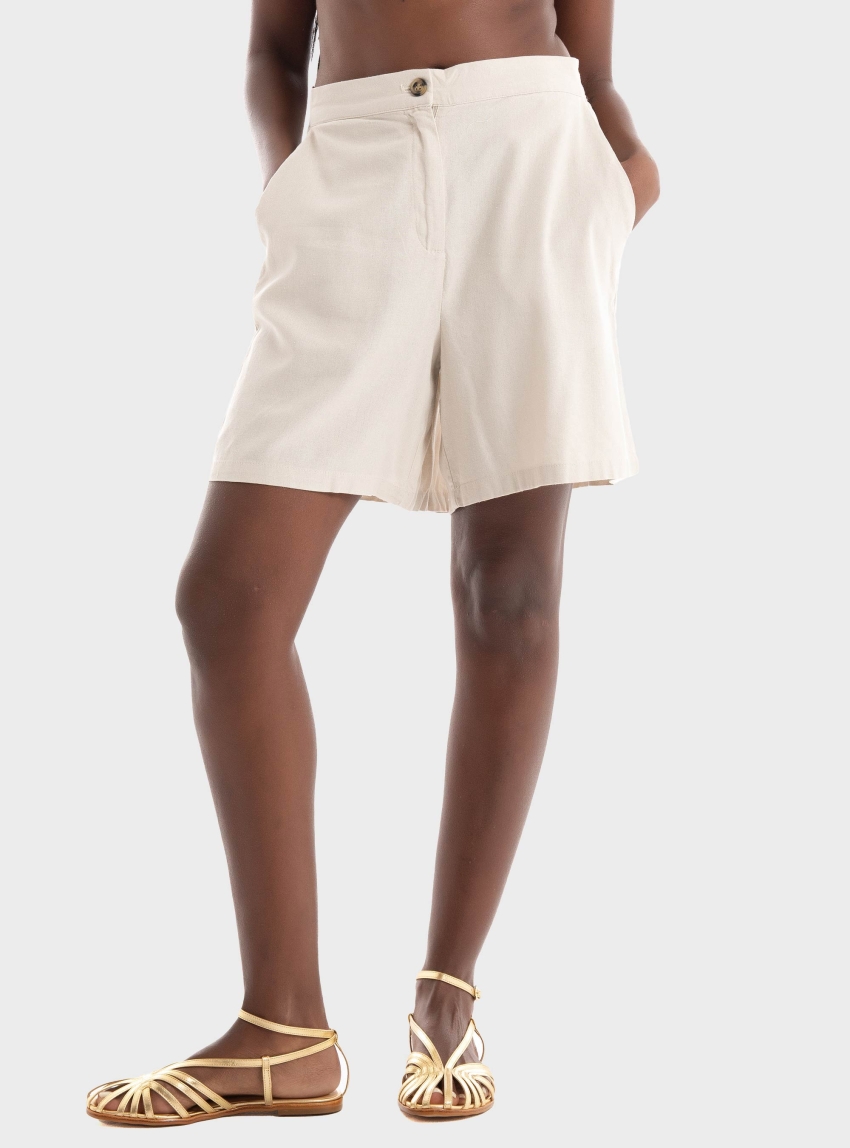 Vero Moda Mymilo High Waist Shorts - Beige