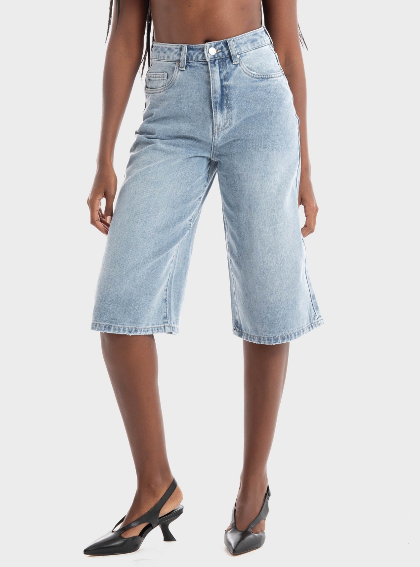Vero Moda Nocha High Rise Jorts - Light Aged Denim
