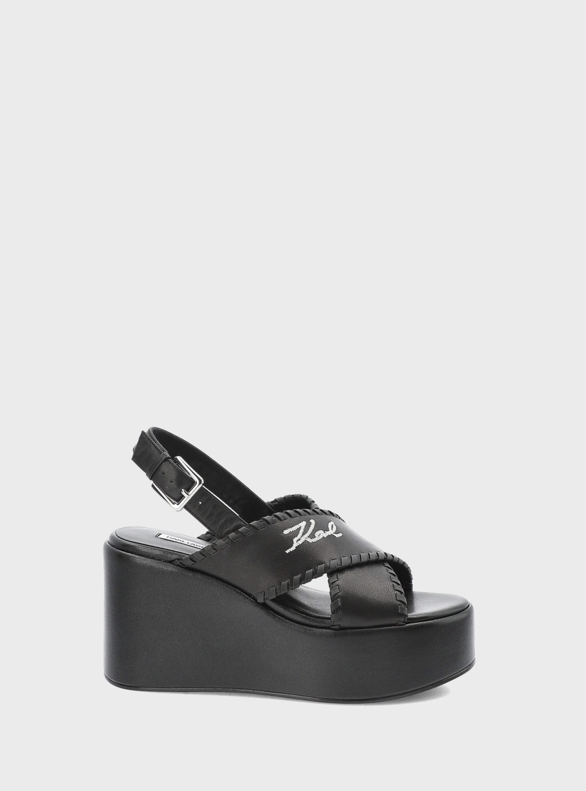 Karl Lagerfeld Whipstich Kross Strap Wendy - Black