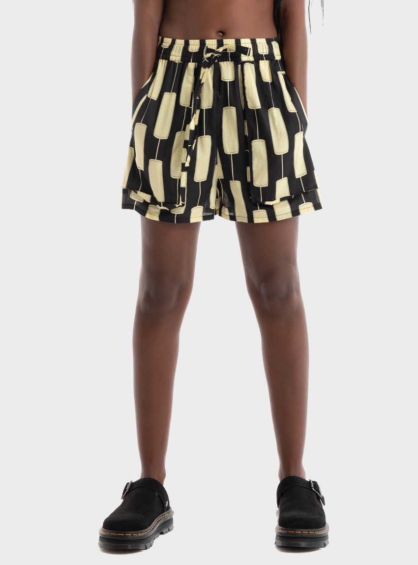 Black & Black  Shorts - Black