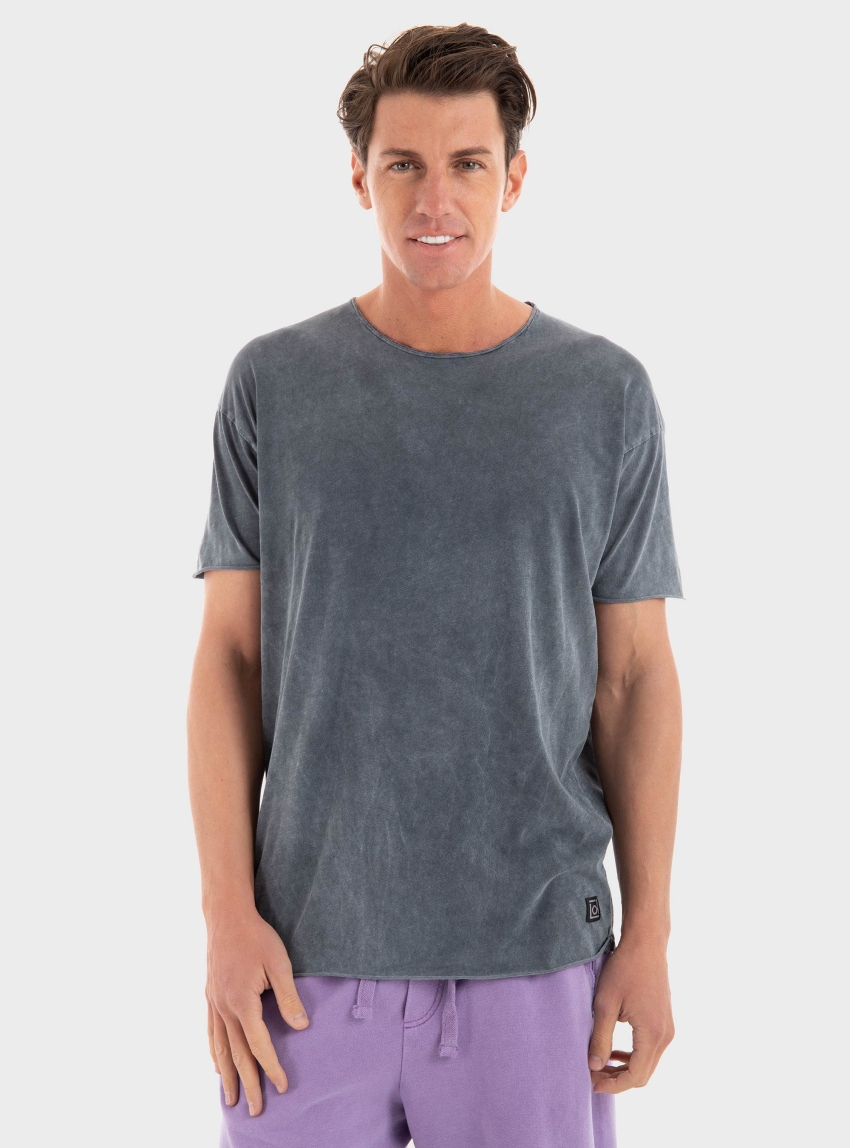 Dirty Laundry Relaxed Sleeves T-Shirt - Grey