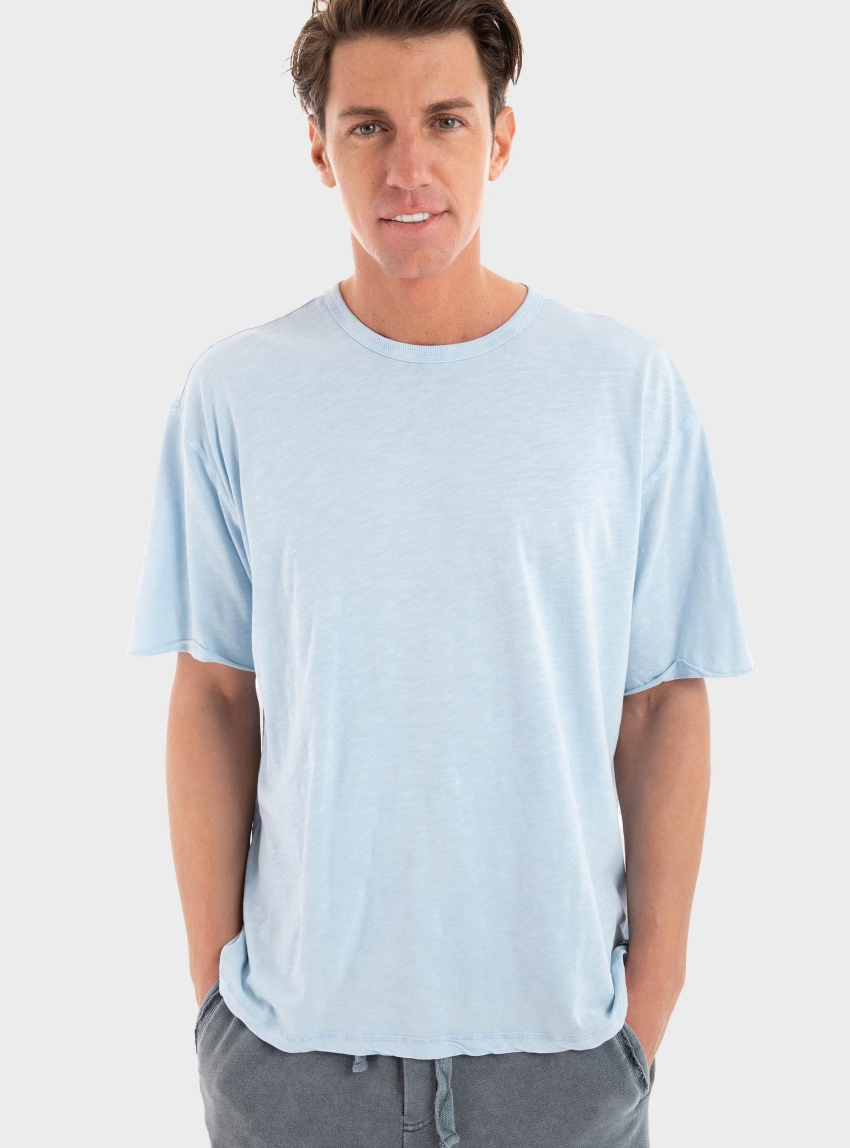 Dirty Laundry Oversized T-Shirt With Stitches - Blue
