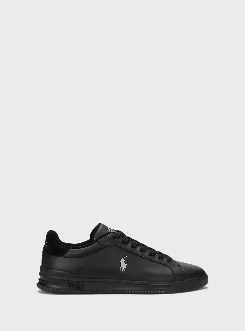 Polo Ralph Lauren Heritage Court Ii Leather Trainer - Black