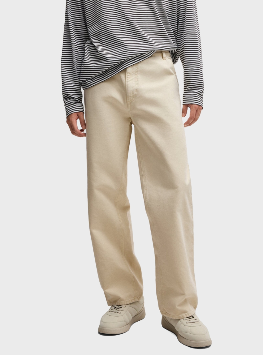 HUGO Baggy Fit Trousers Getro251D - Light Beige