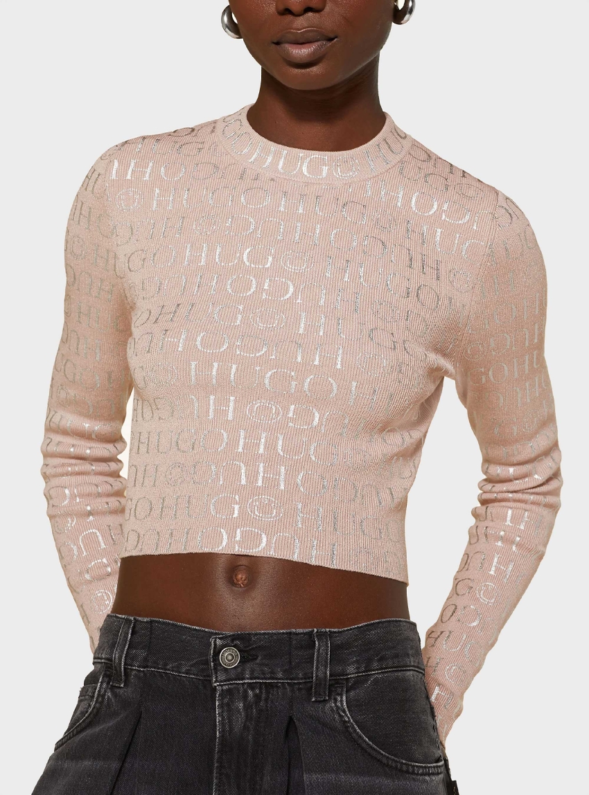 HUGO Slim Fit Knit Soil_B - Dusty Pink