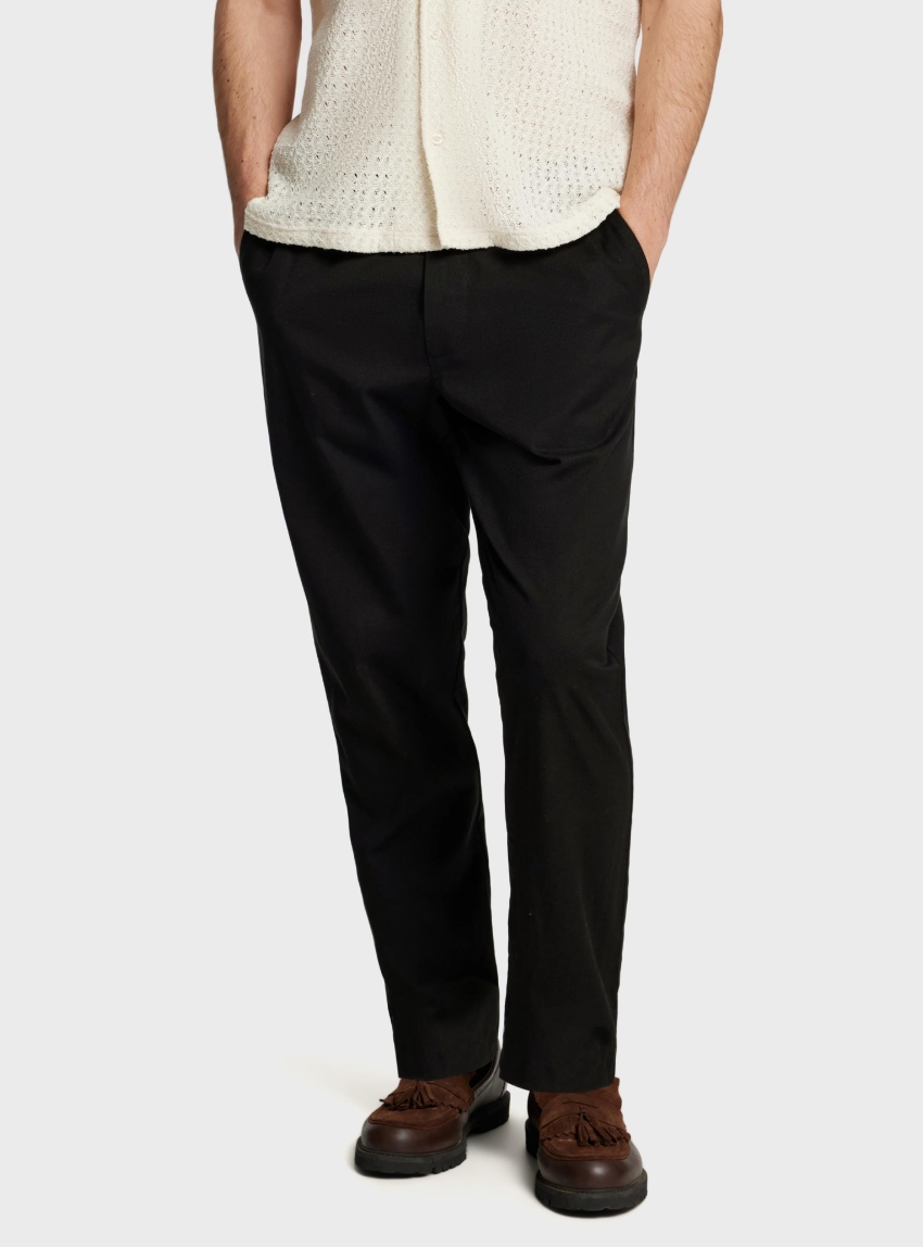 Selected 190-Reg Tape Ace Thais Summer Pants - Black