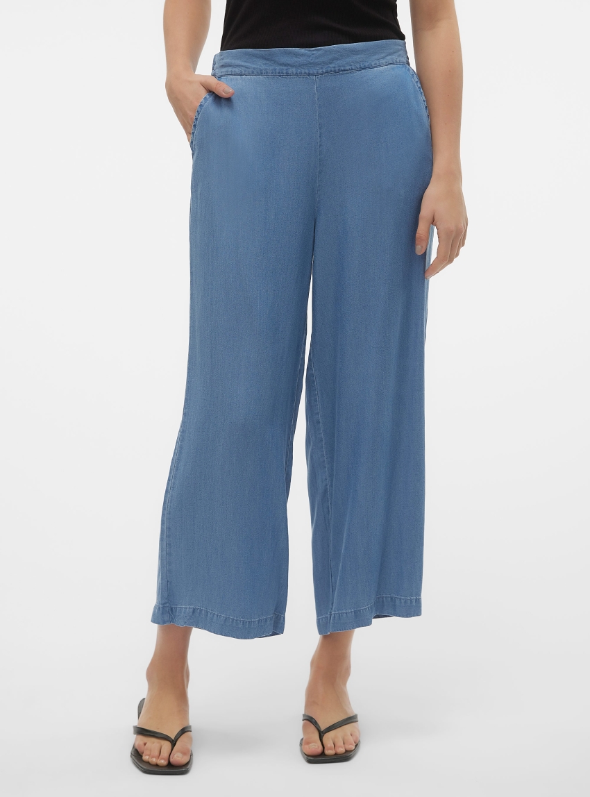 Vero Moda Bree Mr Wide Tencel Culottes - Medium Aged Denim