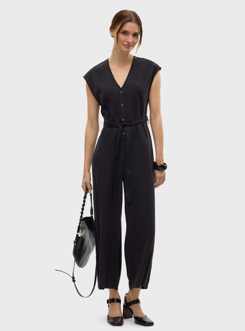 Vero Moda Fleur Culotte Tencel Jumpsuit - Black