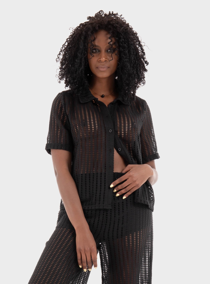 Only Freya Polo Cardigan - Black