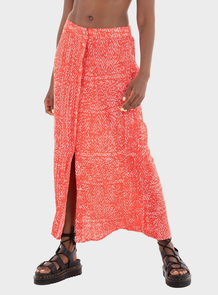 Vero Moda Menny Detail Ankle Skirt - Red