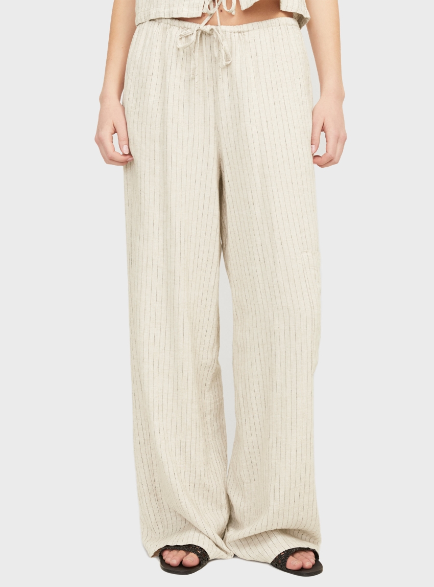 JJXX Breeze Flora Summer Mid Waist Pants - Beige