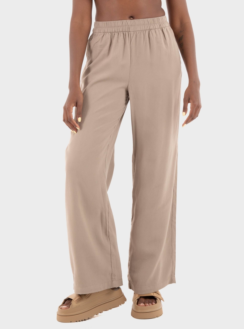 Only Aris High Waist Pull-Up Pants - Beige