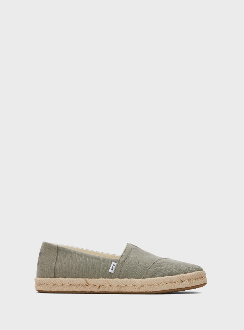 Toms Recycled Cotton Slubby Woven Alpargata Rope 2.0 Espadrilles - Olive 