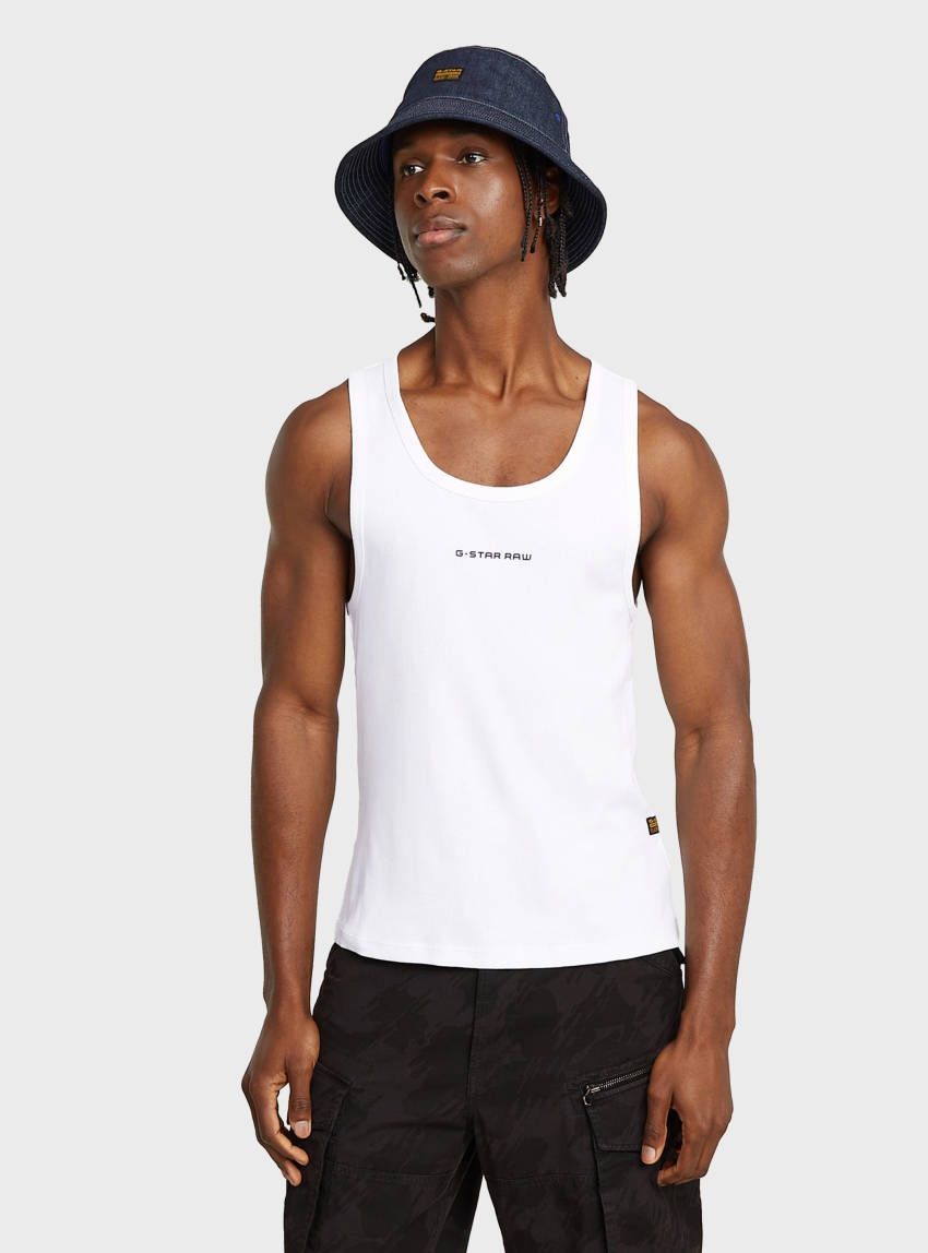 G-Star Rib Tank Top - White
