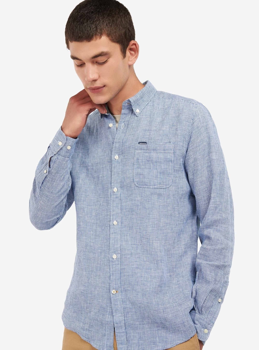 Barbour Linton Tailored Long-Sleeved Shirt - Navy