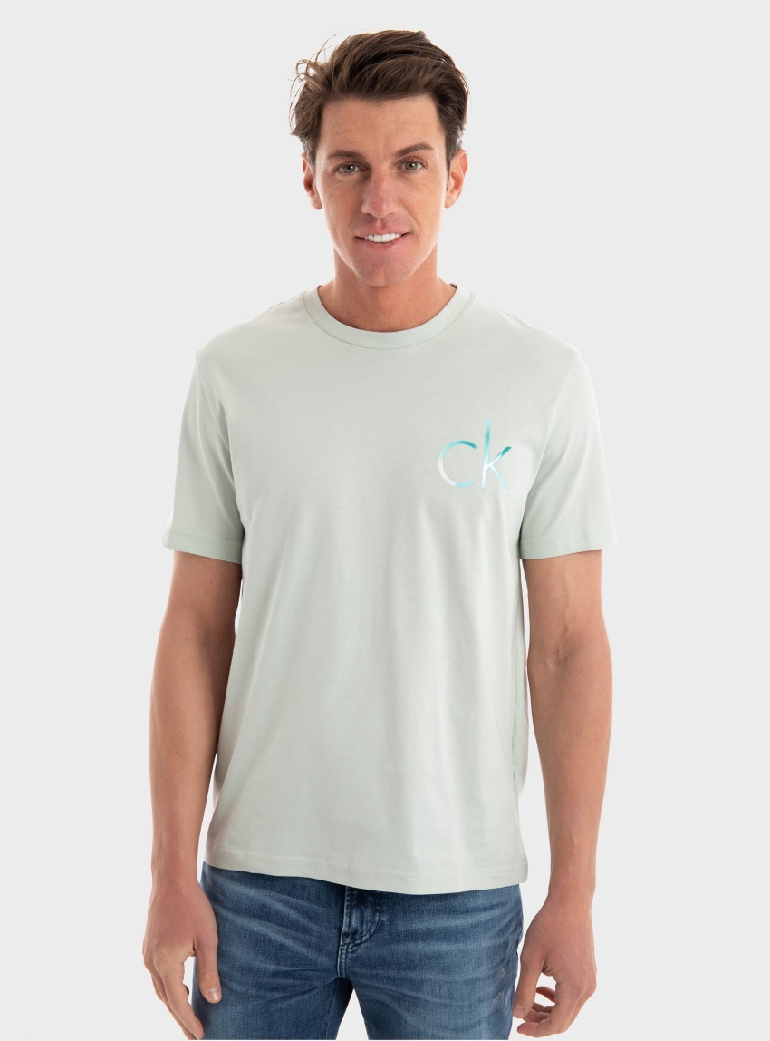 Calvin Klein Ck Chest Logo T-Shirt - Ivory