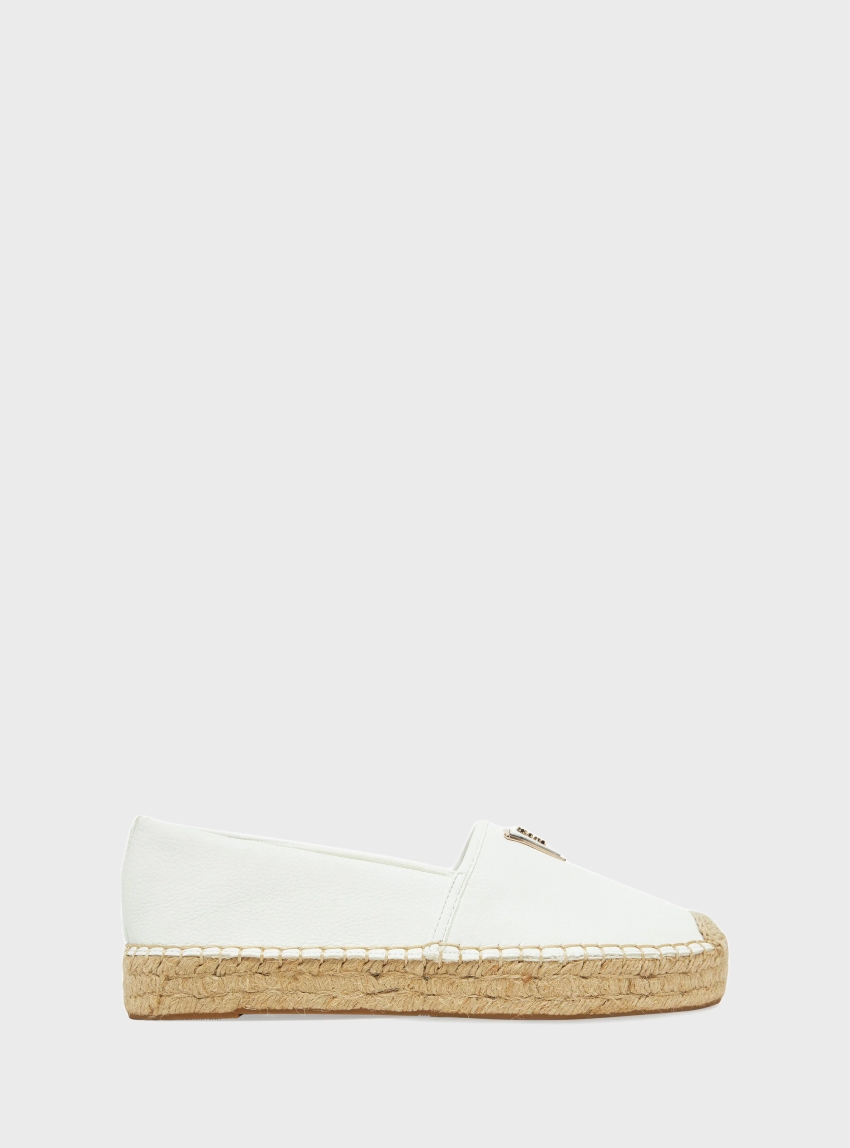 Guess Jolandon Leather Espadrilles - White