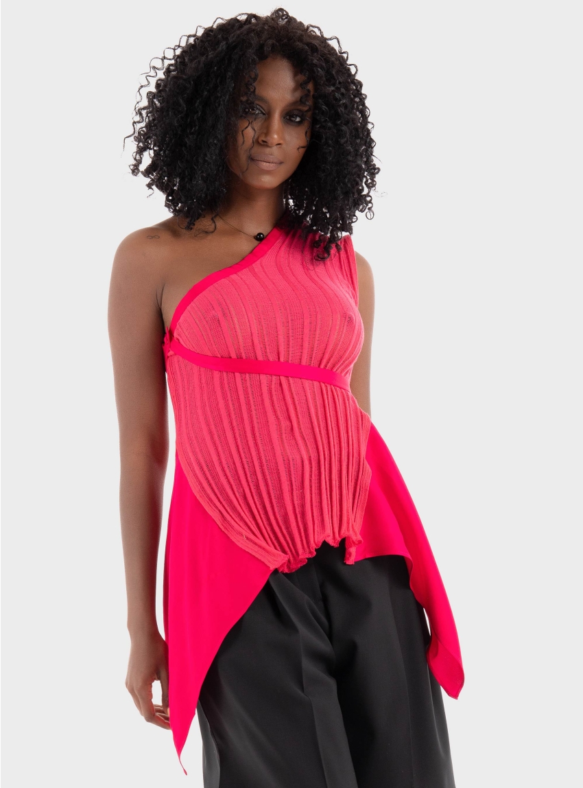Ioanna Kourbela " TheTime Is Now" Knitted Top  - Hot Pink