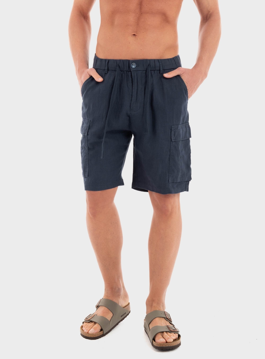 Gianni Lupo Linen Pants - Dark Blue