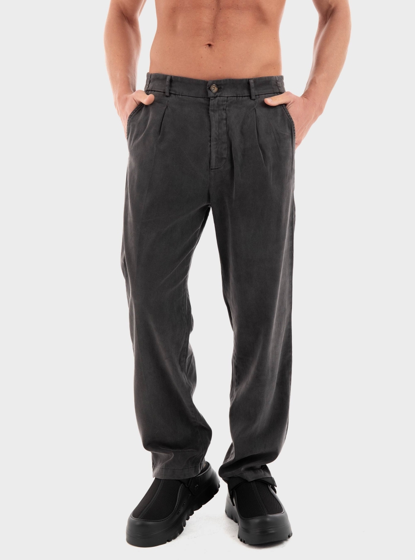 Dirty Laundry Pleated Trousers - Washed Black