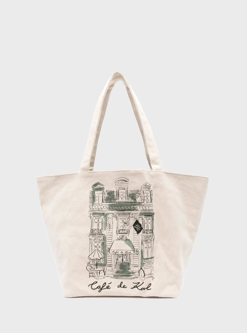 Karl Lagerfeld K/Jp Striped Revesible Canvas Tote Bag - Natural