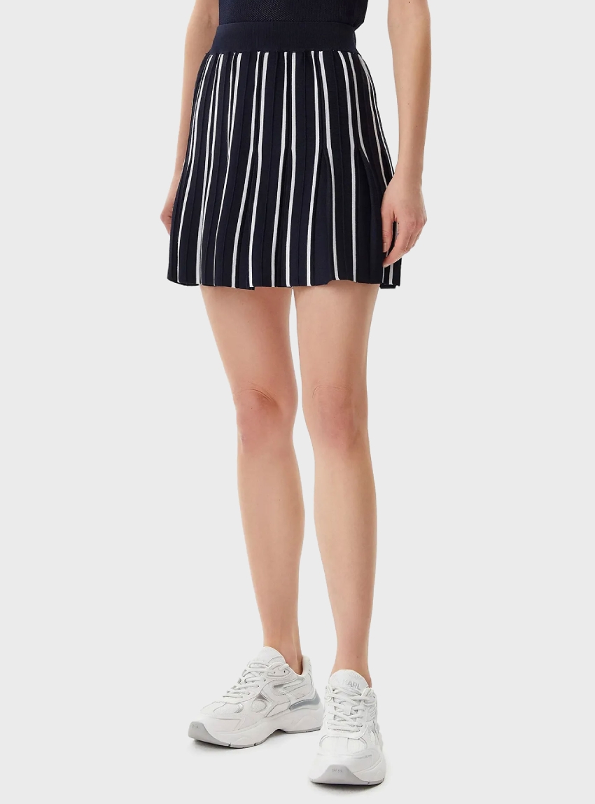 Guess Pleated Mini Sweater Skirt - Dark Blue