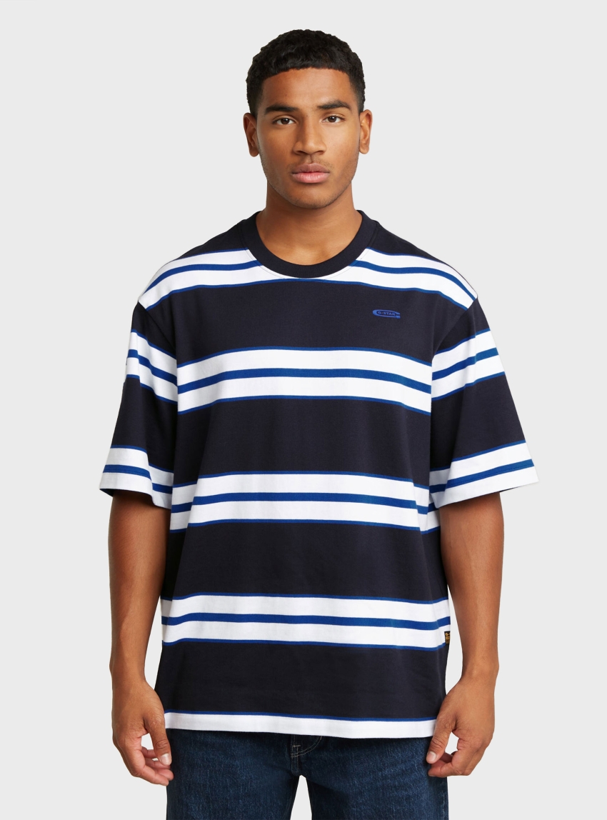 G-Star Stripe Boxy T-Shirt - Blue
