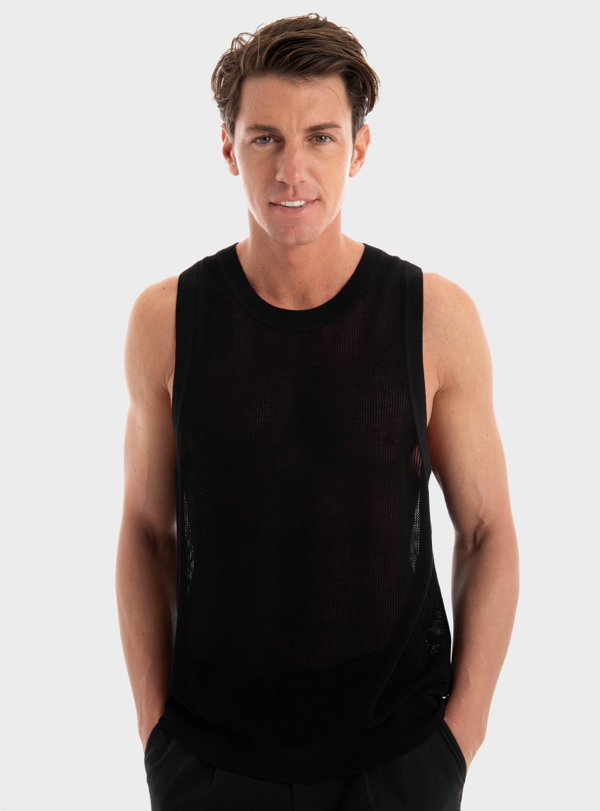 Drykorn Ezrael Knitted Tank Top - Black