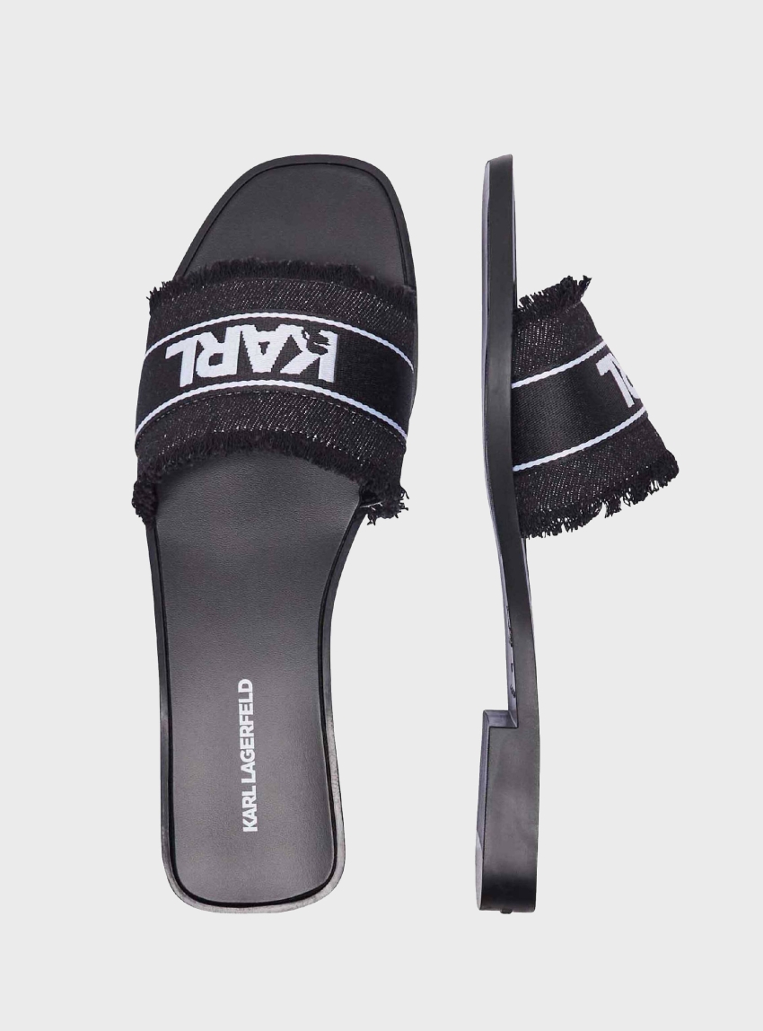 Karl Lagerfeld Skoot Ii Border Slides - Black